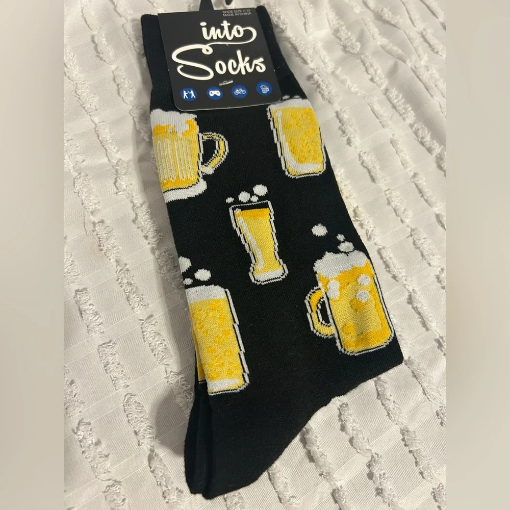 Beer Mug Patterned Black‎ Socks